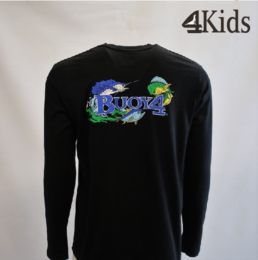 Youth Black Saltwater Fish Long Sleeve